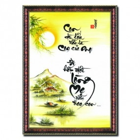 Tranh thư pháp vẽ tay MÃI LÀ CON CỦA MẸ